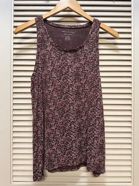 American Eagle Outfitters Mauve Floral Racerback Tank